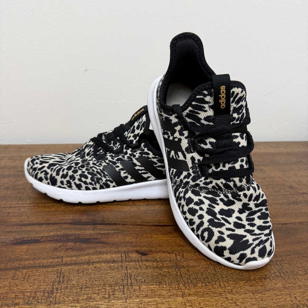 Adidas Shoes Womens 7 Cloudfoam Running Sneakers Multicolor Leopard GW4347